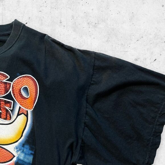 Vtg 90s Chicago Bulls 3 Peat World Champs AOP Shirt, Jordan Rodman, Rap Tee, XL - Picture 11 of 12